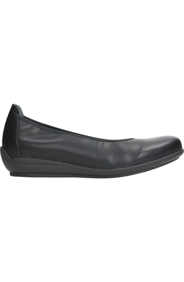 Wolky Duncan F2F Flat, Alternate, color, Black Biocare Stretch Leather