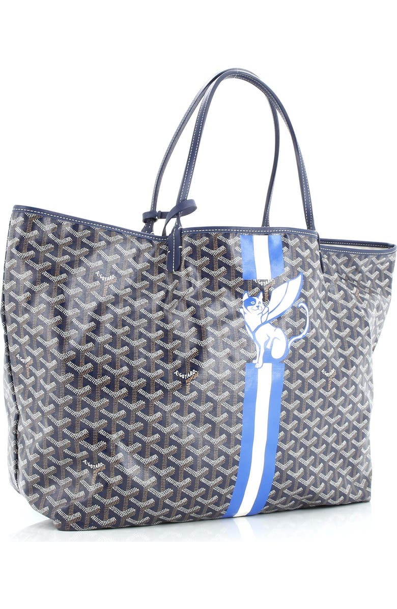 Pre-Owned Goyard Saint Louis Tote Printed Coated Canvas GM, Alternate, color, Blue