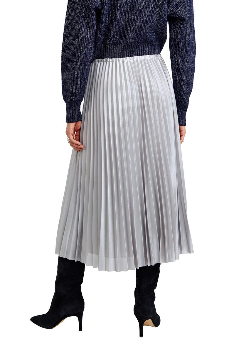 Bella Dahl Pleat Midi Skirt, Alternate, color, Silver Shimmer