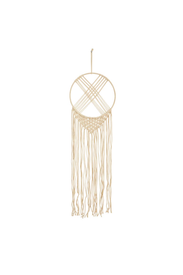 30-in Boho Chic Woven Dreamcatcher Macrame Wall Art Décor, Main, color, Cream