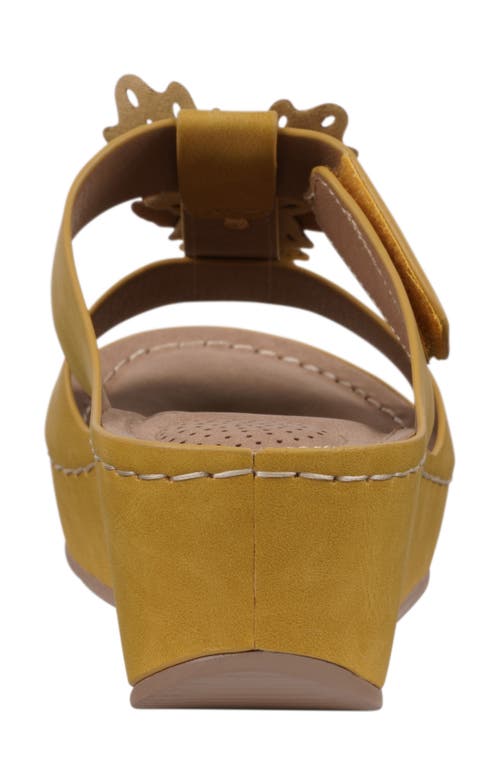 Gc Shoes Talia Flower Wedge Sandal In Yellow