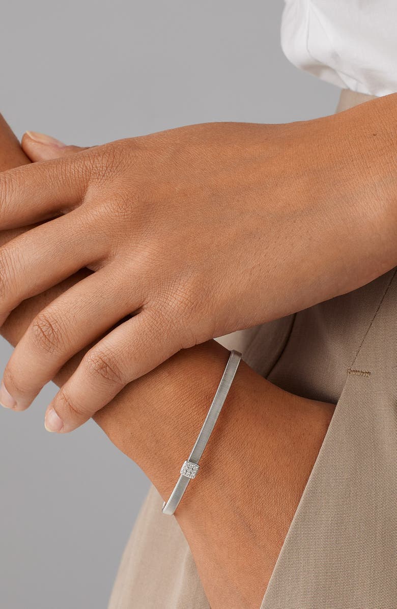 Marco Bicego Masai Pavé Diamond Stackable Bracelet, Alternate, color, White Gold