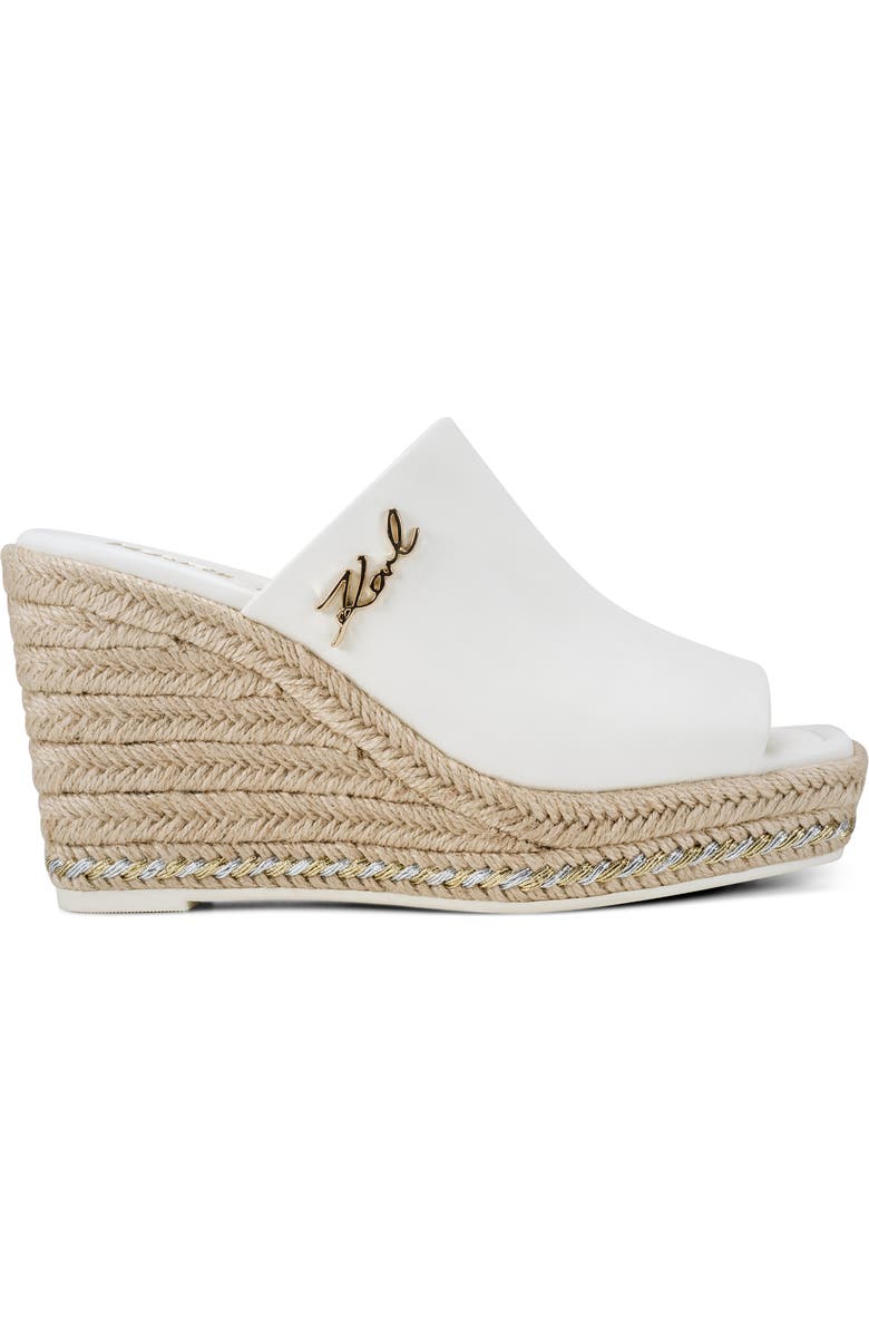 KARL LAGERFELD PARIS Corissa Espadrille Platform Wedge Slide Sandal, Alternate, color, Cream