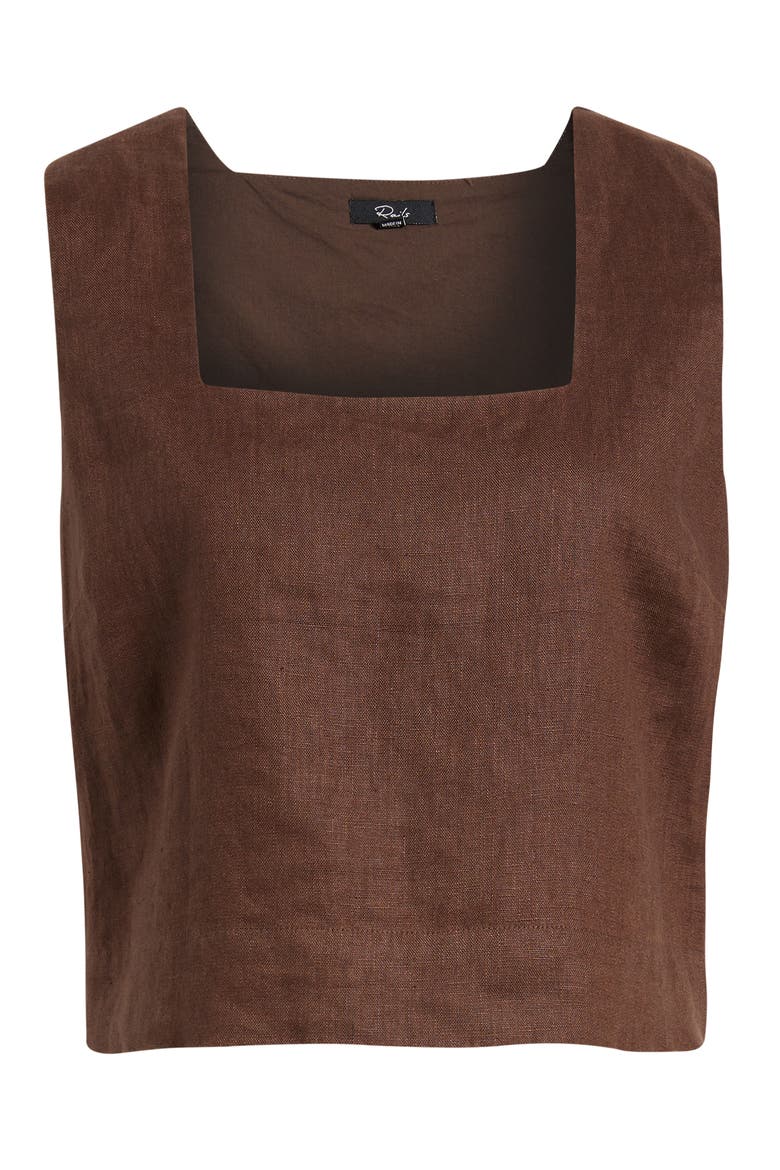 Akira Square Neck Linen Top, Alternate, color, ESPRESSO