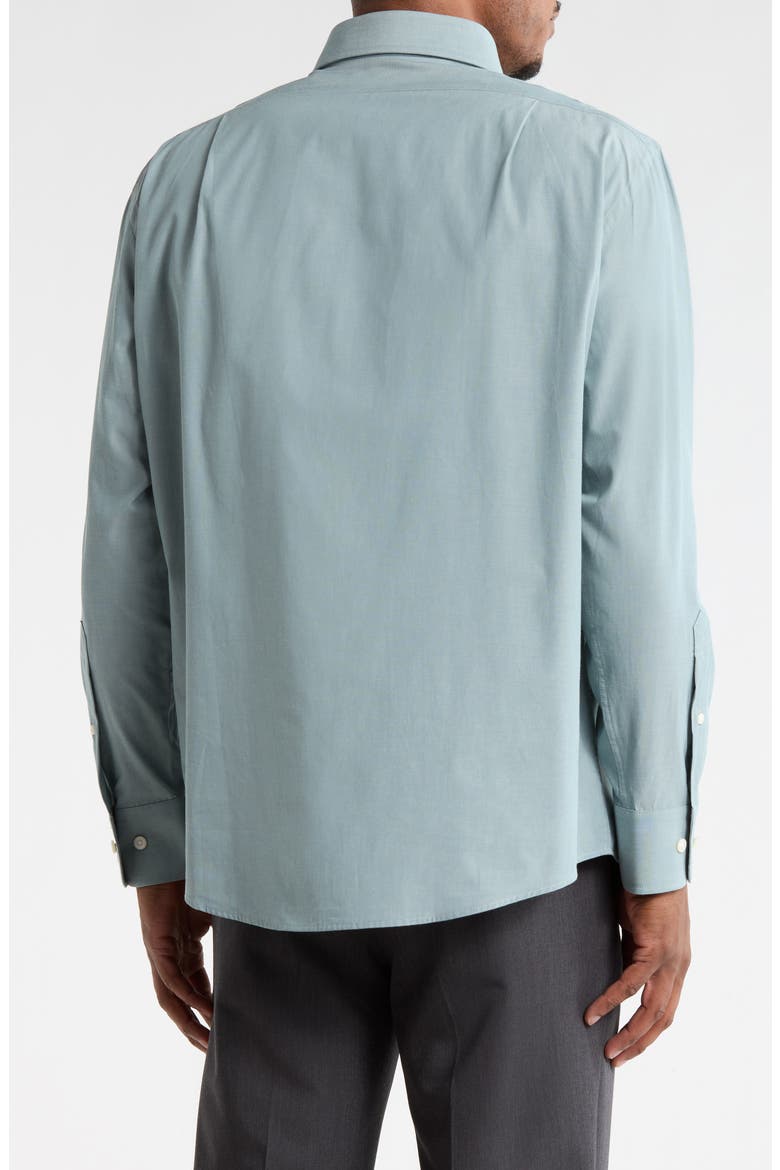 Classic Button Front Long Sleeve Cotton Dress Shirt, Alternate, color, GREEN
