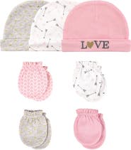 Hudson Baby 7Pk Cap and Scratch Mittens Set