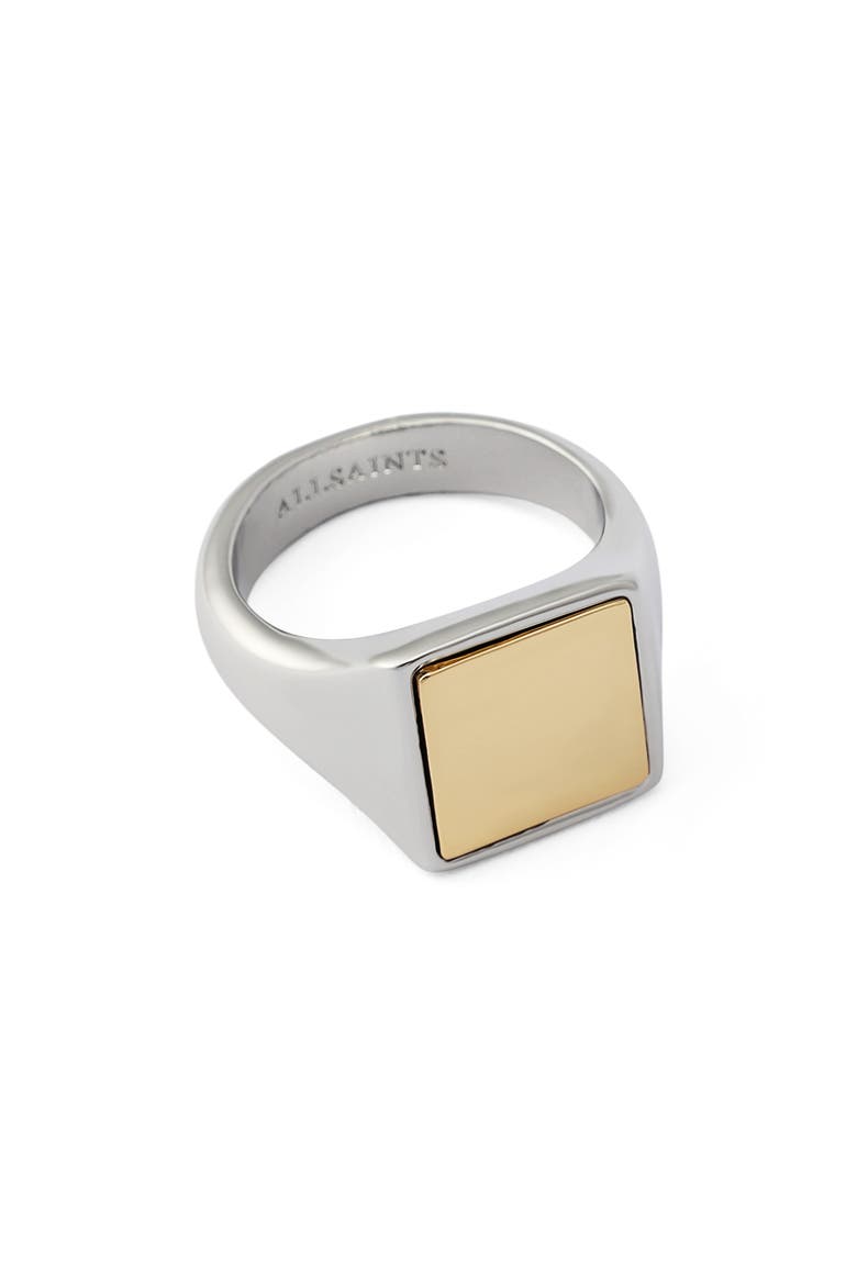 Square Signet Ring, Alternate, color, TWO TONE SHINY