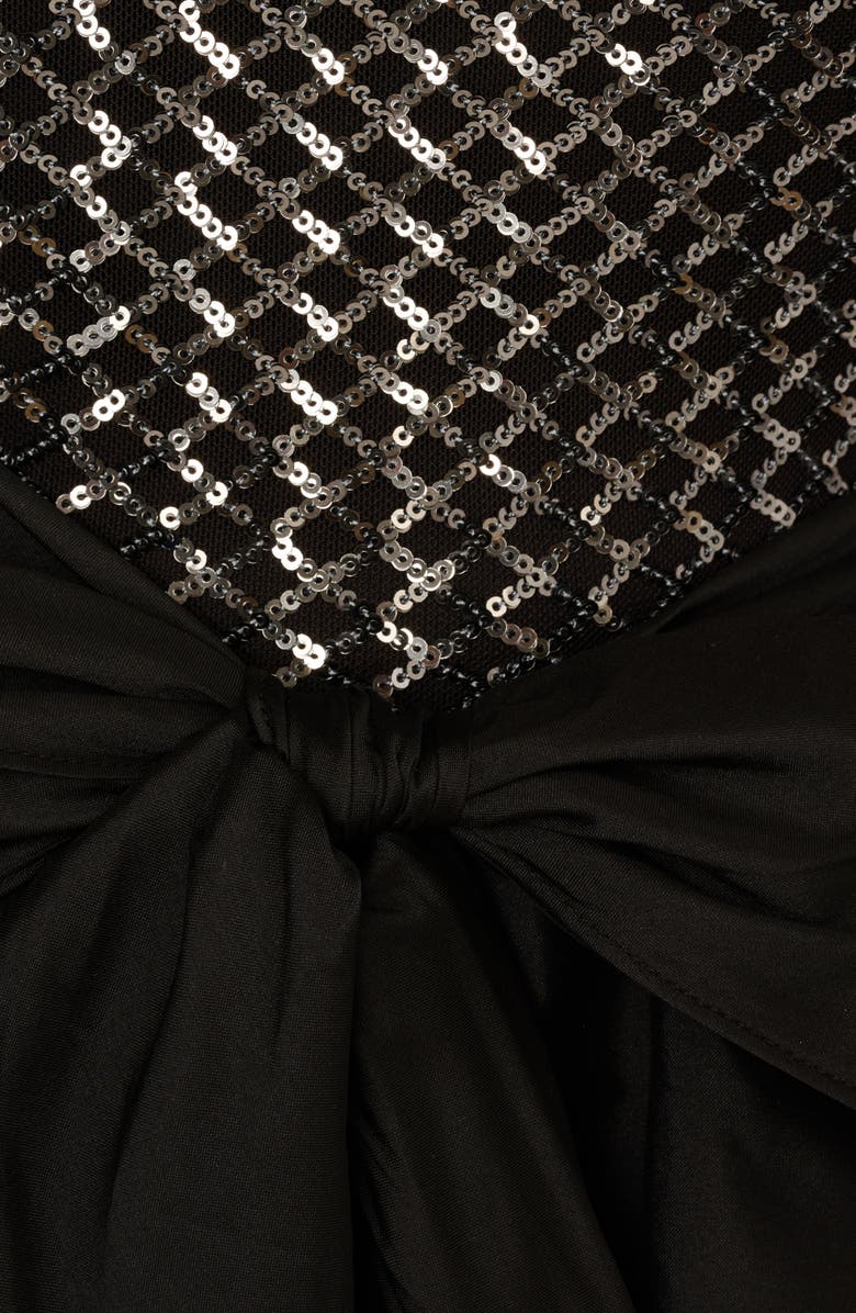 Adrianna Papell Sequin Bodice High-Low Taffeta Gown, Alternate, color, 