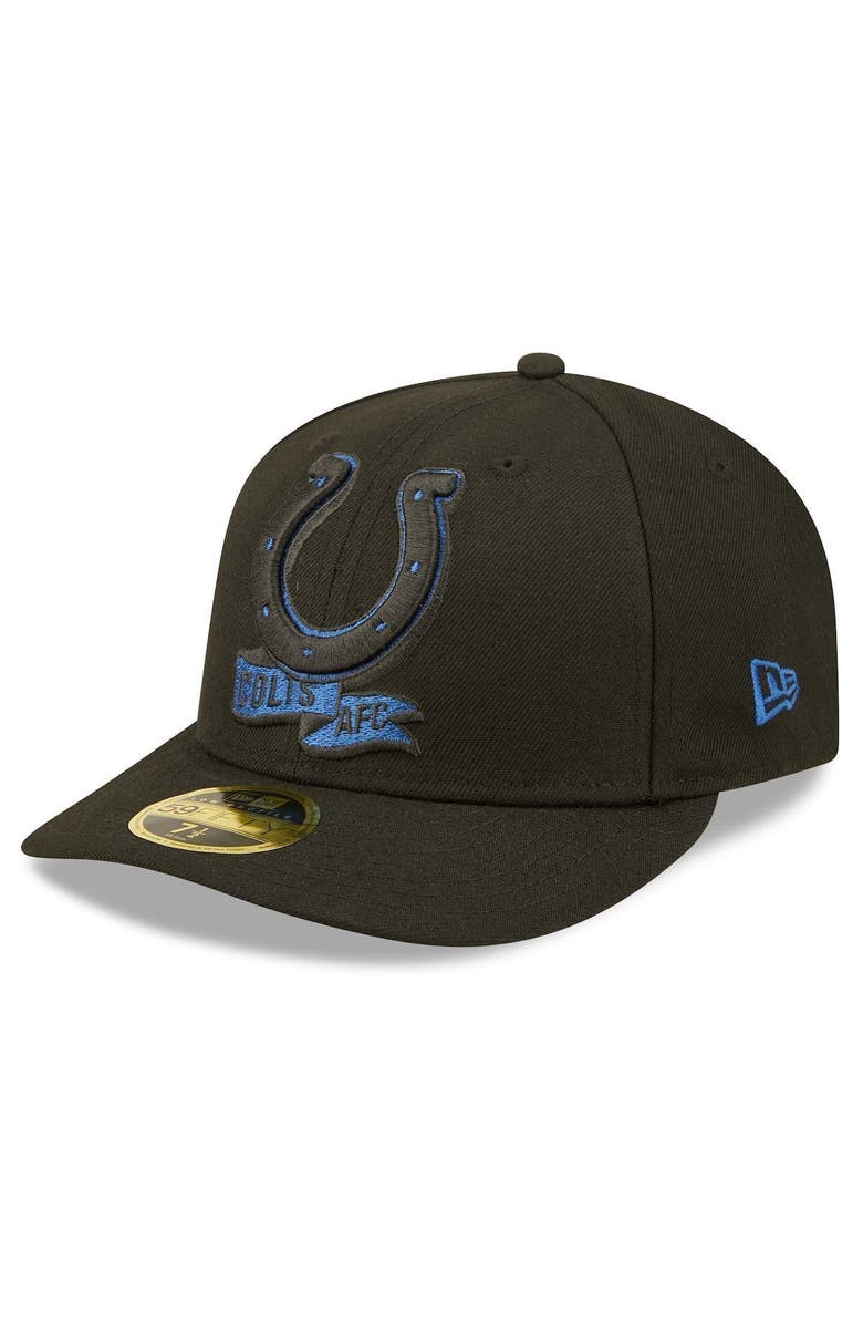 New Era Men's New Era Black Indianapolis Colts 2022 Sideline 59FIFTY Low Profile Pop Fitted Hat, Alternate, color,