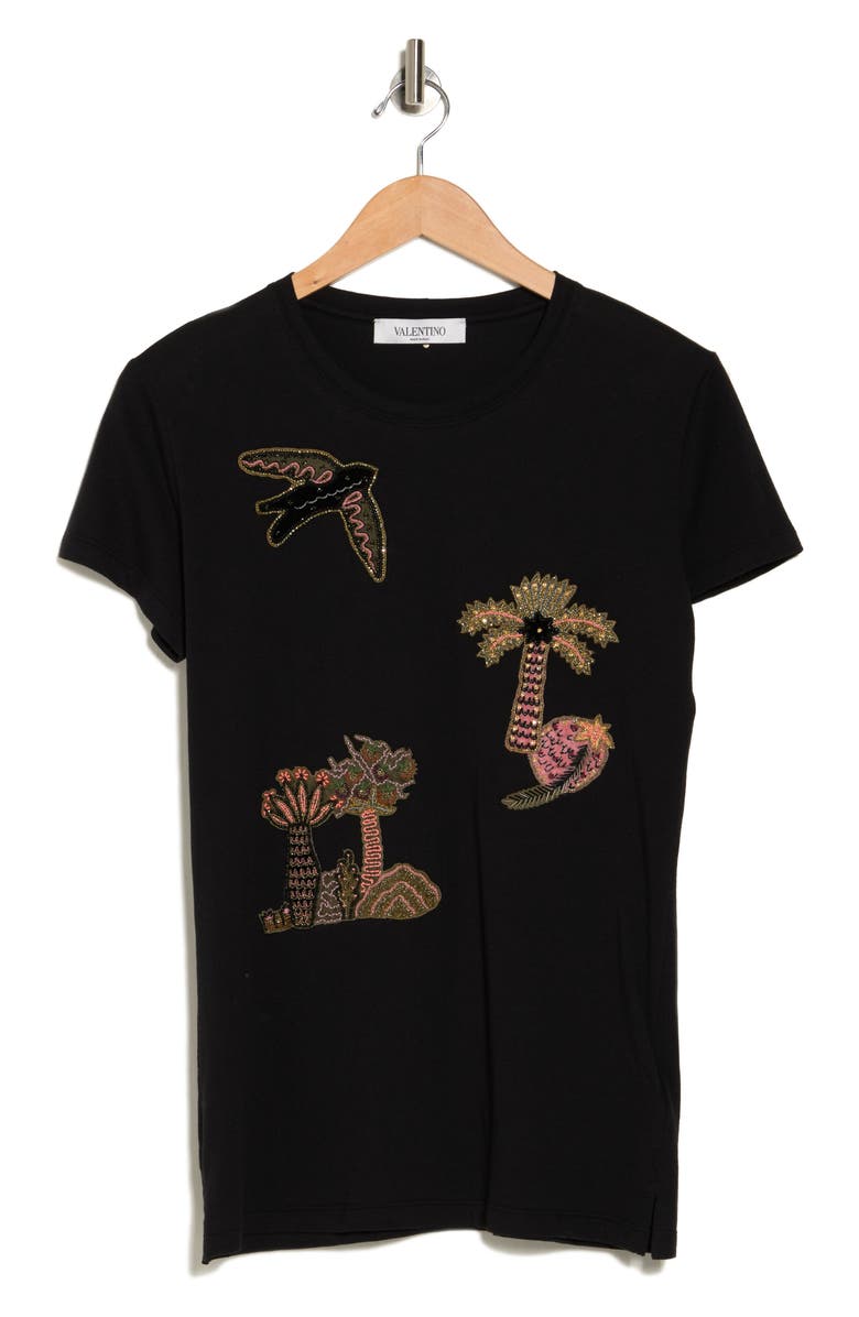 Valentino Tropical Embellishments T-Shirt, Alternate, color,