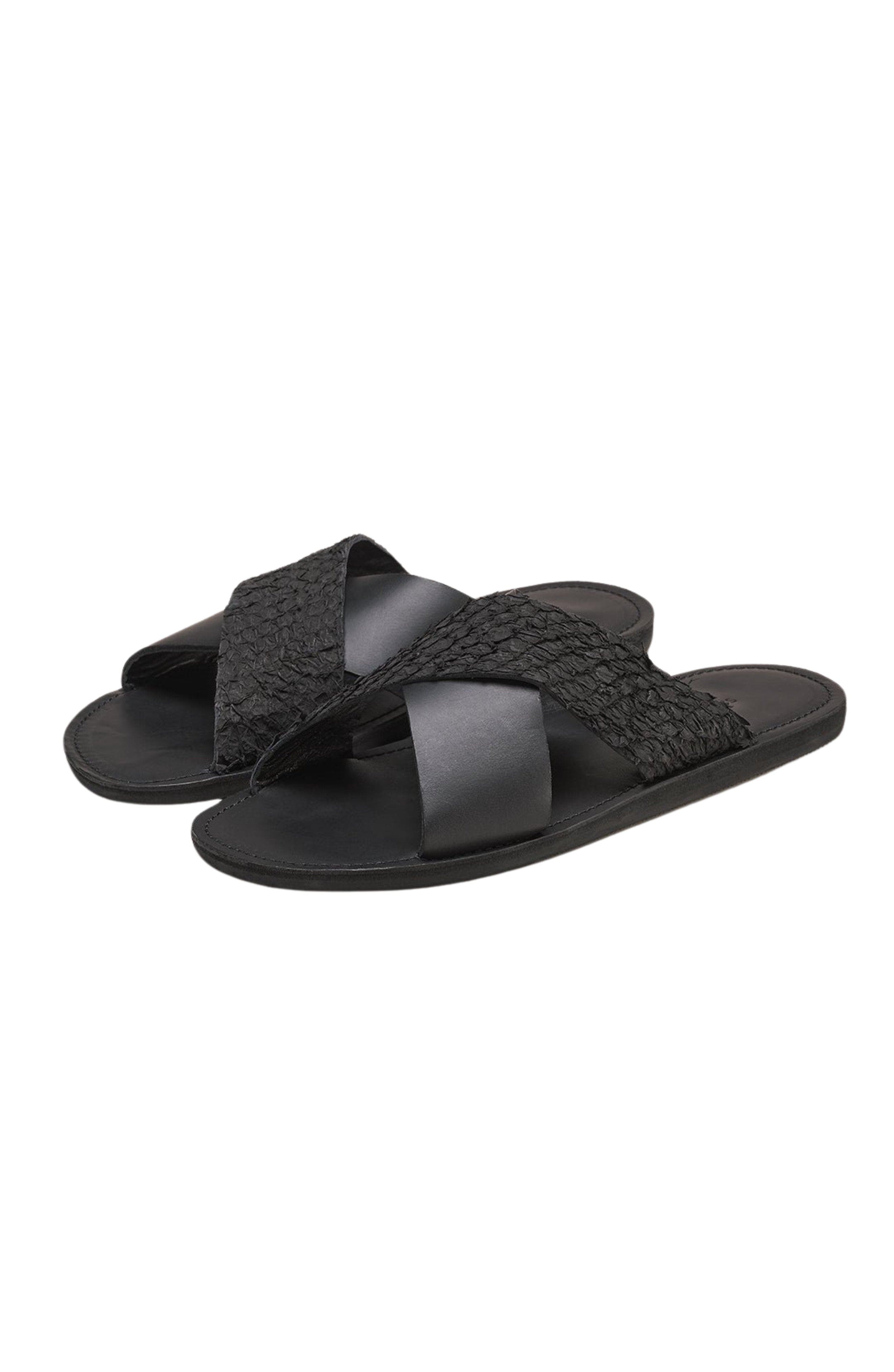 Pike Leather Sandal, Main, color, Black