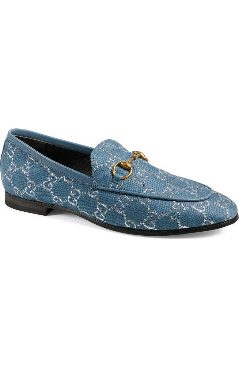 Gucci New Jordaan Metallic GG Loafer, Main, color,