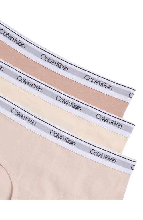 Shop Calvin Klein Kids' 3-pack Hipster Briefs In Sand/honey Almond/buff Beige
