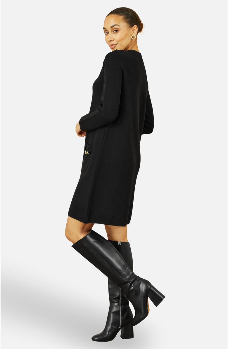 Yumi Tunic Sweater Dress, Alternate, color, Black