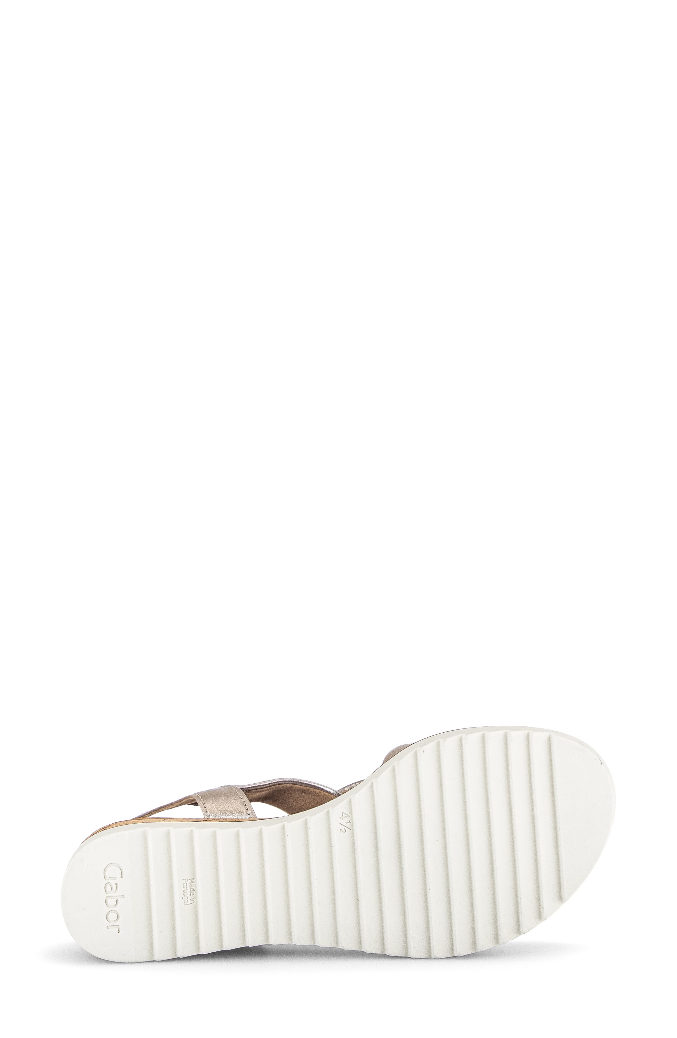 Gabor Ankle Strap Wedge Sandal, Alternate, color, Puder