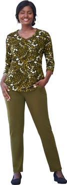 Jessica London Stretch Cotton V-Neck Tee