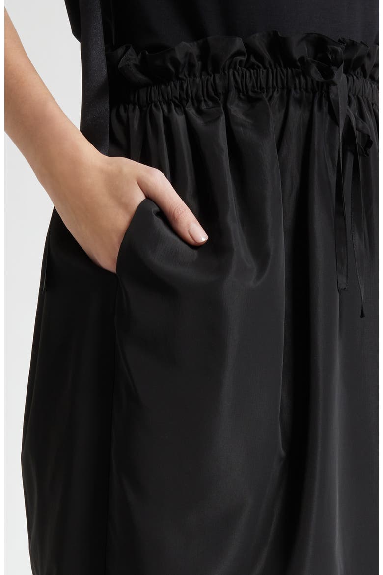 Gathered Waist Tulip Skirt, Alternate, color, BLACK
