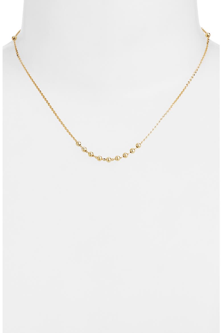Beaded Frontal Chain Necklace, Alternate, color, GOLD