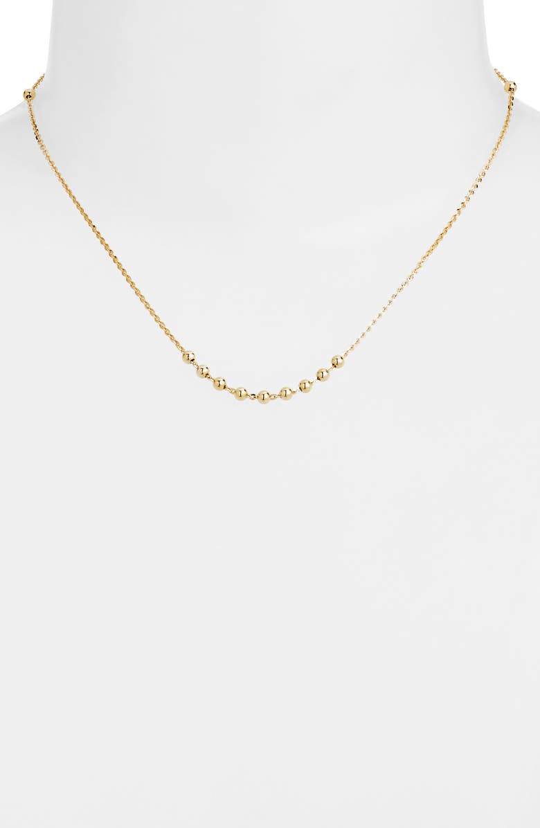 Argento Vivo Sterling Silver Beaded Frontal Chain Necklace, Alternate, color, Gold