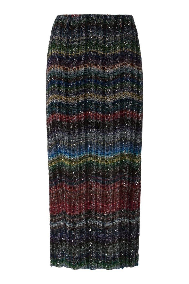 Long Pencil Skirt With Wave Pattern, Alternate, color, Multicoloured