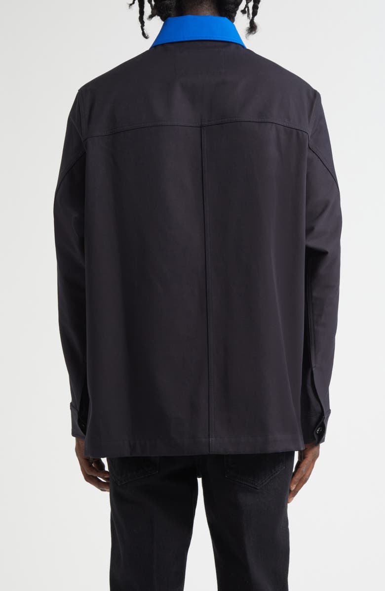 Givenchy Paris Embroidered Cotton Button-Up Overshirt, Alternate, color, Dark Blue