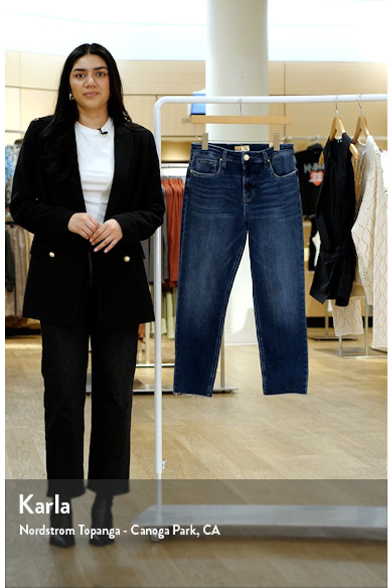Rachael Fab Ab High Waist Raw Hem Crop Mom Jeans video