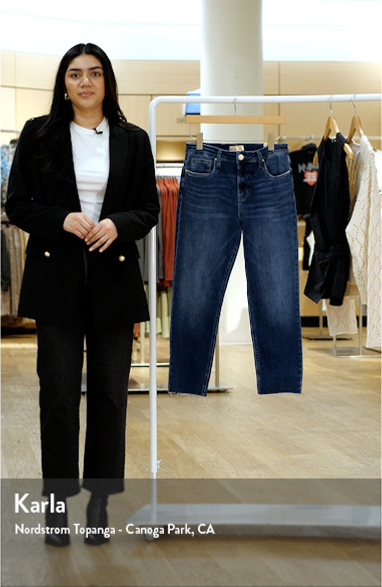 Rachael Fab Ab High Waist Raw Hem Crop Mom Jeans, sales video thumbnail