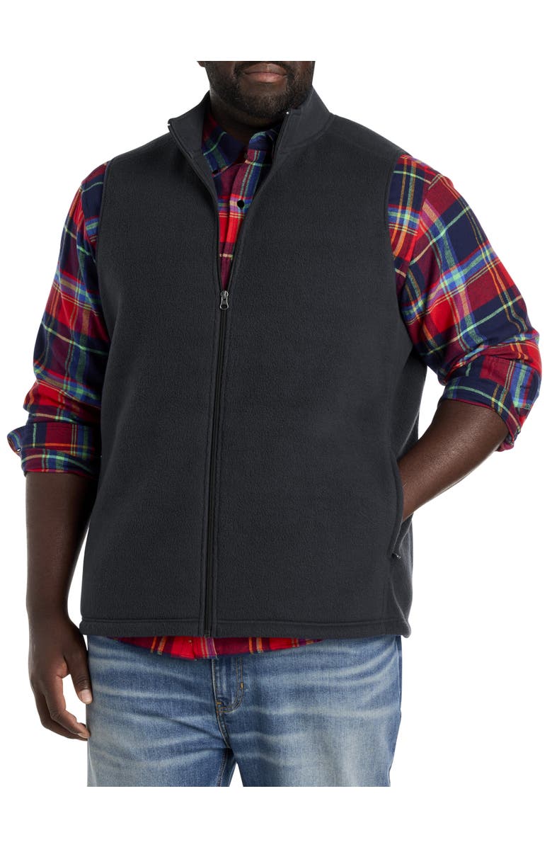 Harbor Bay by DXL Big & Tall Polar Fleece Vest, Alternate, color, Black