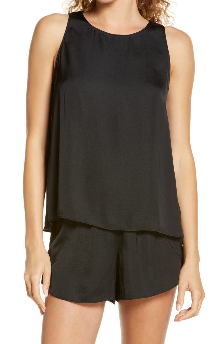 Socialite Tulip Back Washable Satin Tank, Main, color,