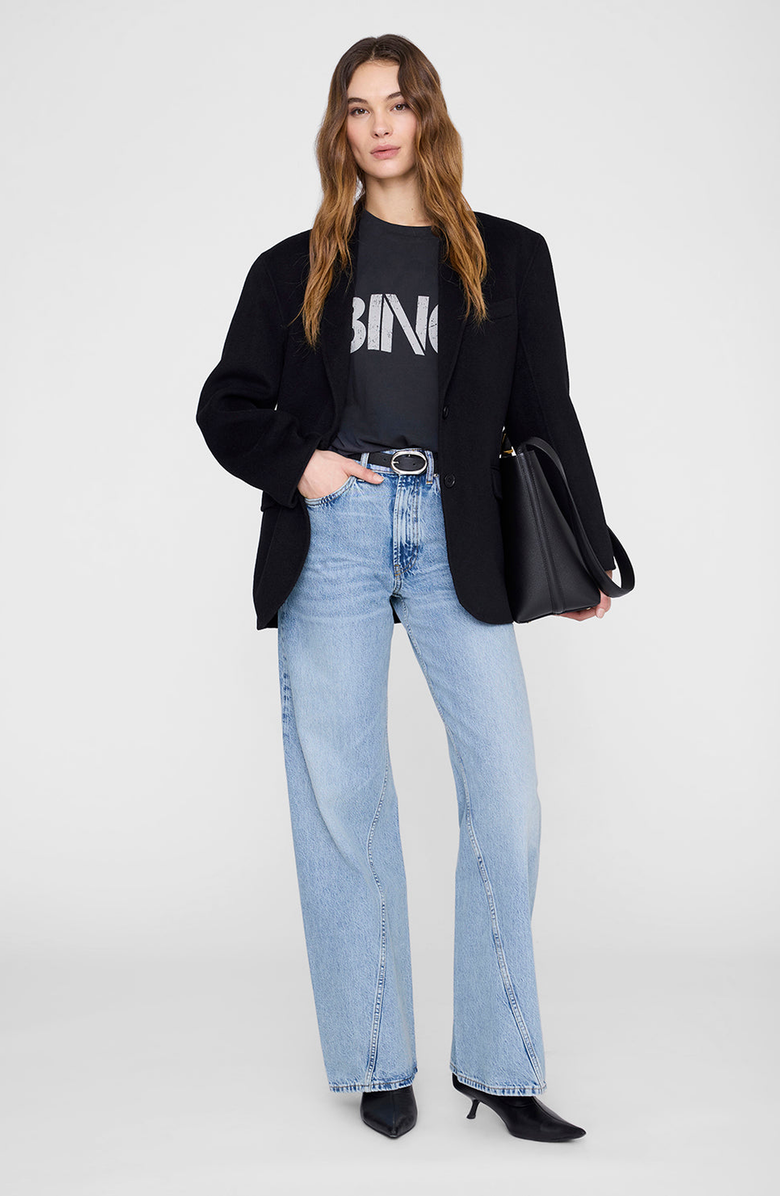 ANINE BING Wagner Stencil Tee, Alternate, color, Vintage Black