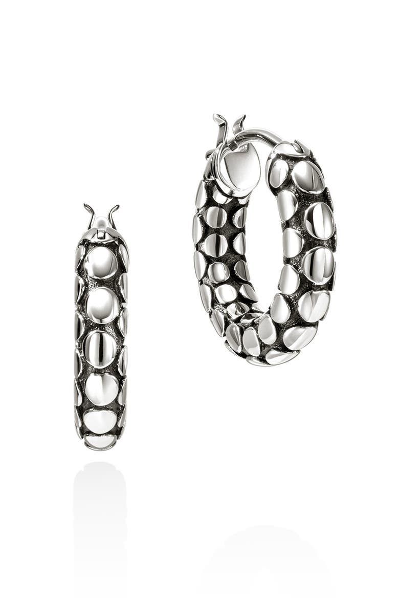 Dot Hoop Earrings, Sterling Silver, Main, color, SILVER