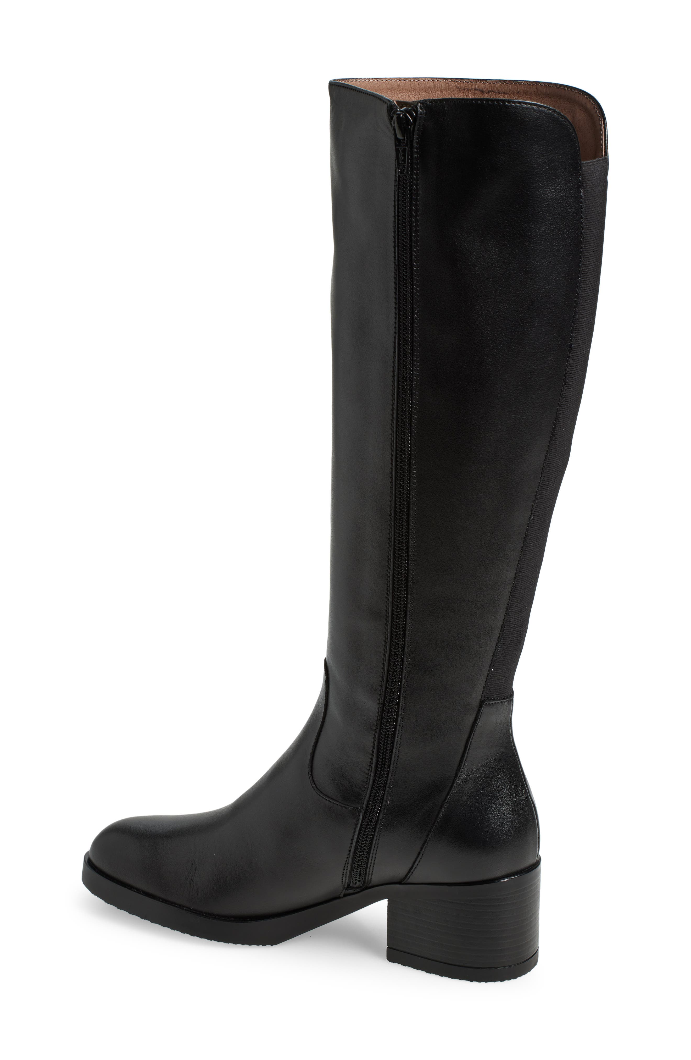 Wonders Classic Knee High Boot, Alternate, color, Black Leather
