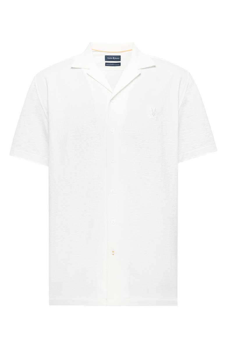Psycho Bunny Jayme Rib Knit Camp Shirt, Alternate, color, White