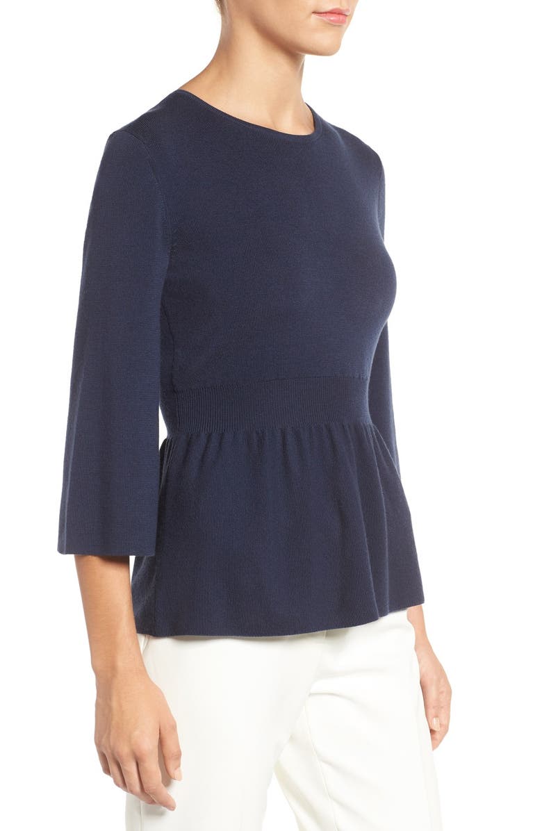 Emerson Rose Bell Sleeve Wool Blend Peplum Sweater, Alternate, color,