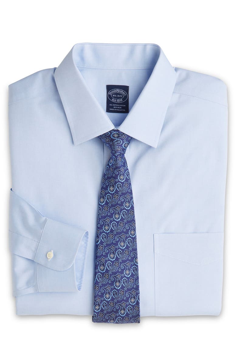 Brooks Brothers Big & Tall Pinpoint Stretch Dress Shirt, Alternate, color, 