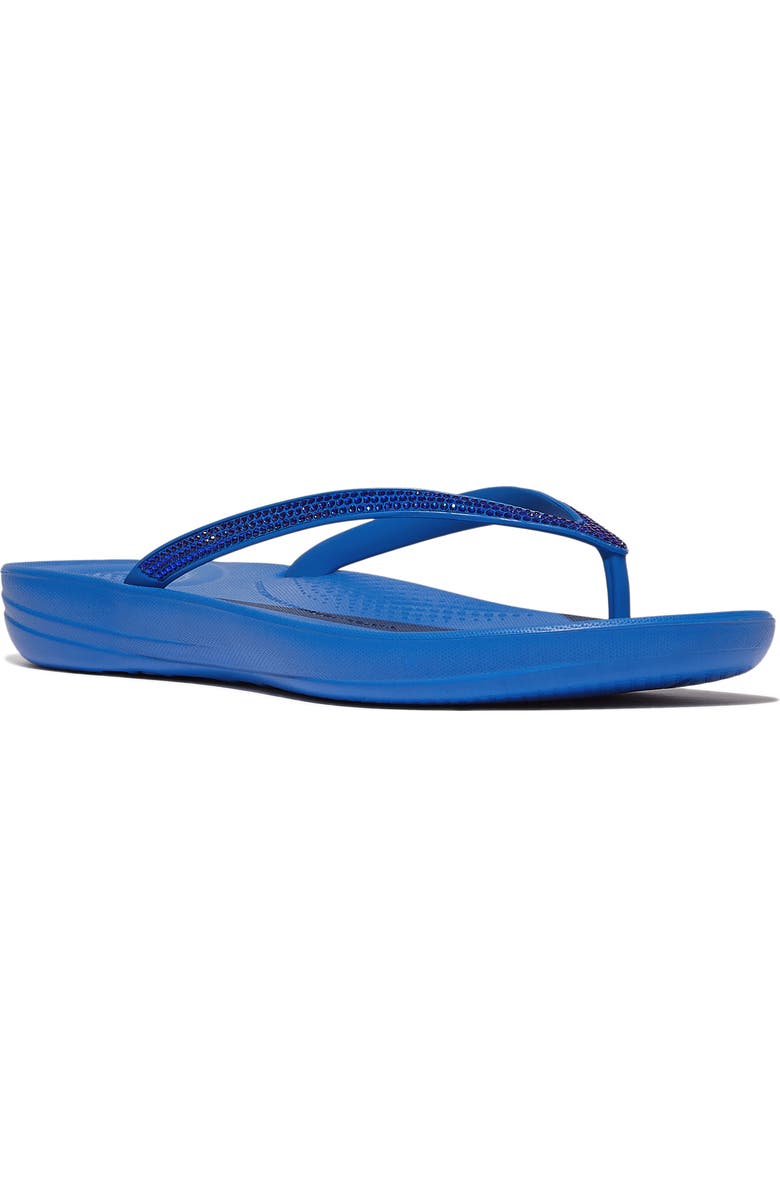 FitFlop iQushion<sup>™</sup> Splash Crystal Flip Flop, Main, color, French Blue