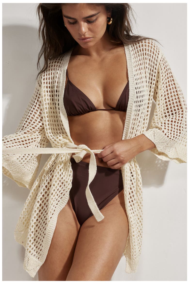 Maribelle Lace Robe Cover-Up, Alternate, color, Cream