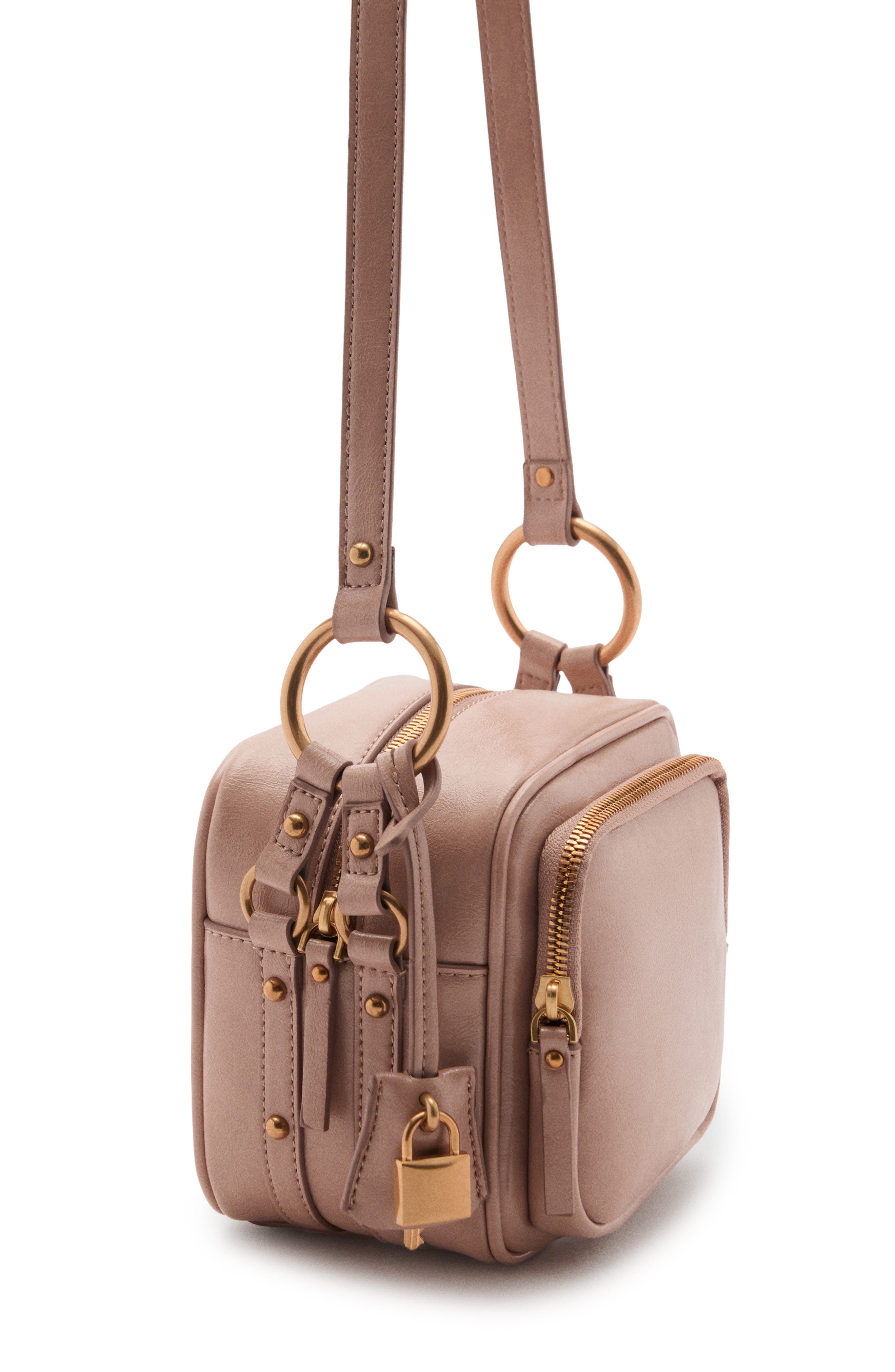 MANGO Square Faux Leather Crossbody Bag, Alternate, color, 