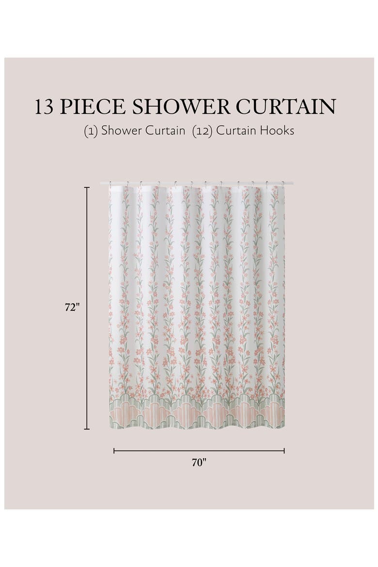 Floral Shower Curtain, Alternate, color, NORI FLORAL BLUSH
