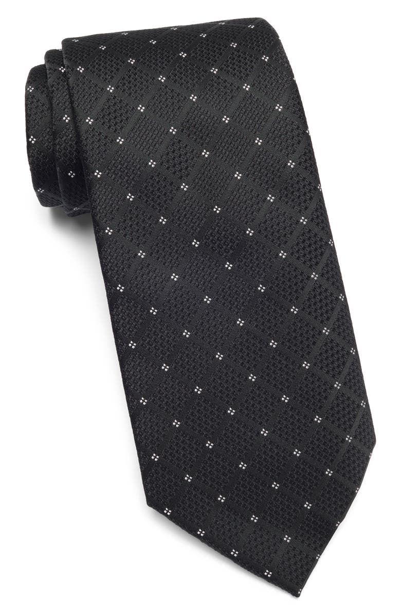 Michael Kors Carden Neat Tie, Main, color, Black