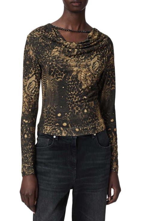 Hallie Long Sleeve Cowl Neck Top
