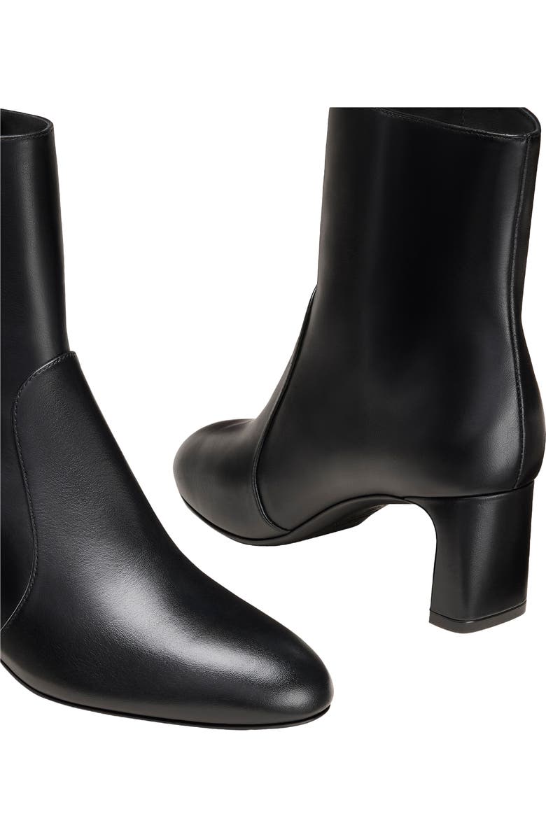 Stuart Weitzman Babette 60 Leather Bootie, Alternate, color, Black Smooth Calf