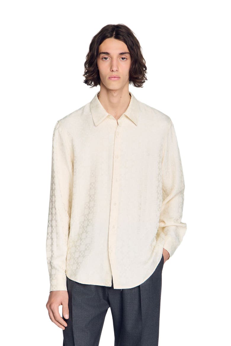Square Cross loose-fit shirt, Alternate, color, White