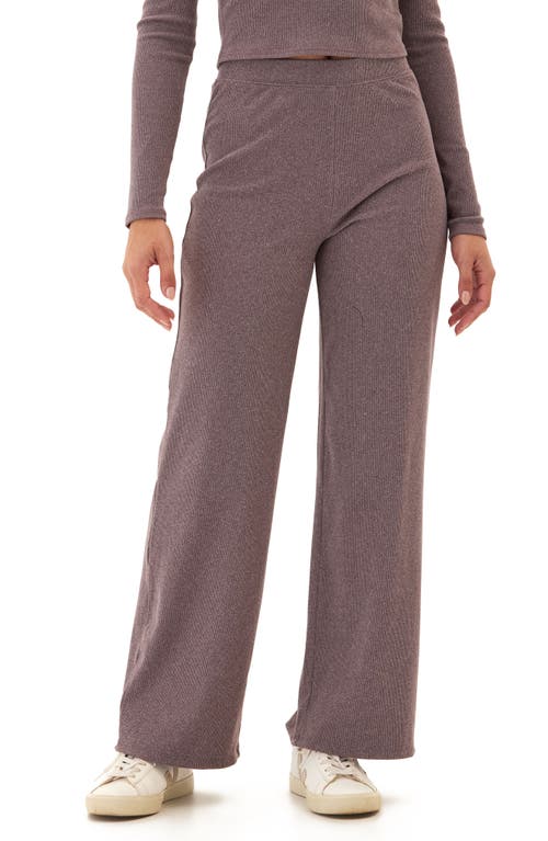 Threads 4 Thought Sabrina Rib Knit Wide Leg Pants in Heather Peppercorn 