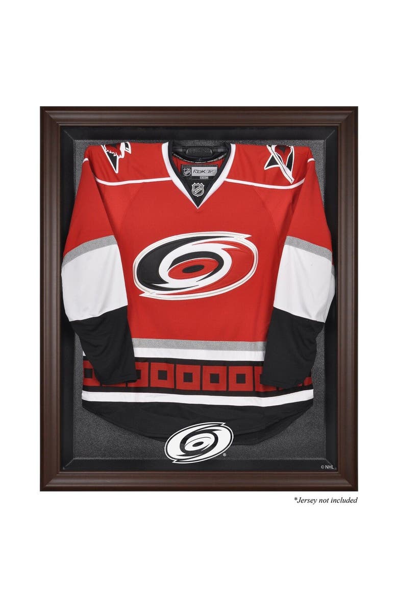 FANATICS AUTHENTIC Carolina Hurricanes Brown Framed Logo Jersey Display Case, Main, color, 