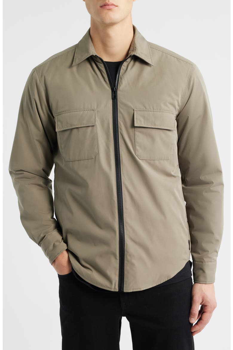C-Luke Zip-Up Overshirt, Alternate, color, OPEN BROWN