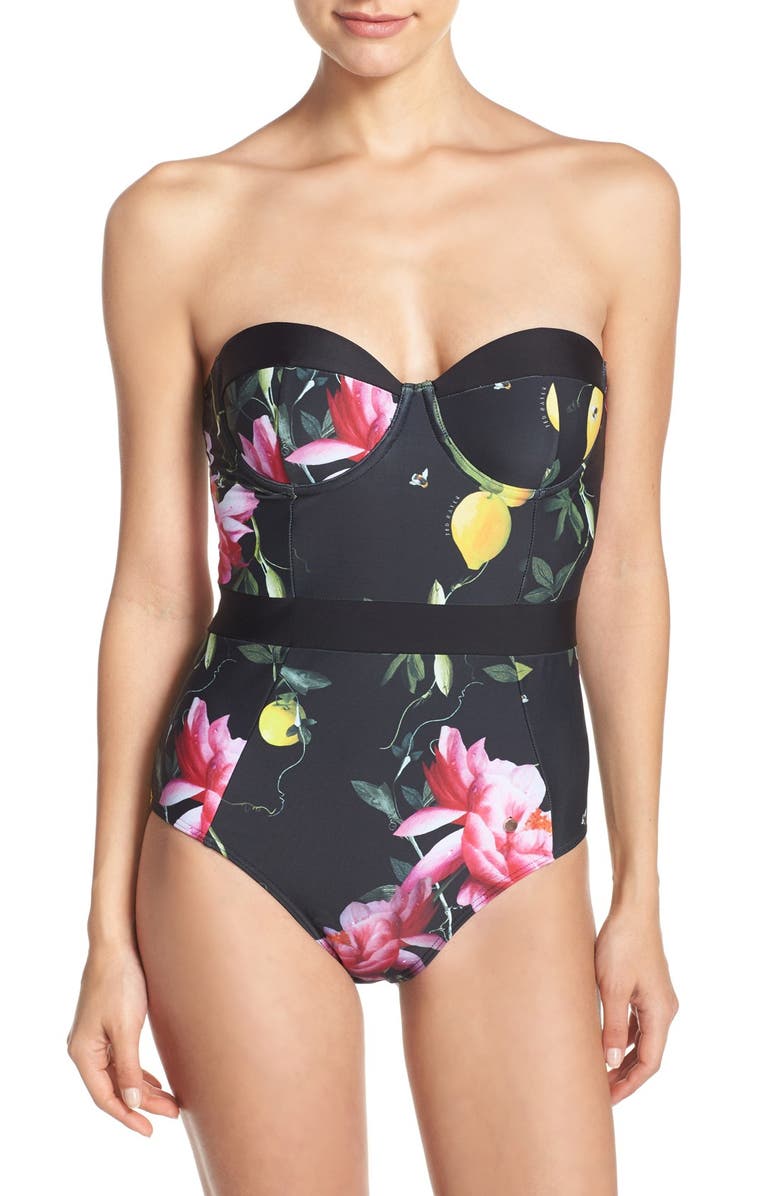 Ted Baker London Citrus Bloom One-Piece Swimsuit, Main, color, 