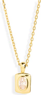 ARGENTO VIVO Cubic Zirconia Tag Pendant Necklace