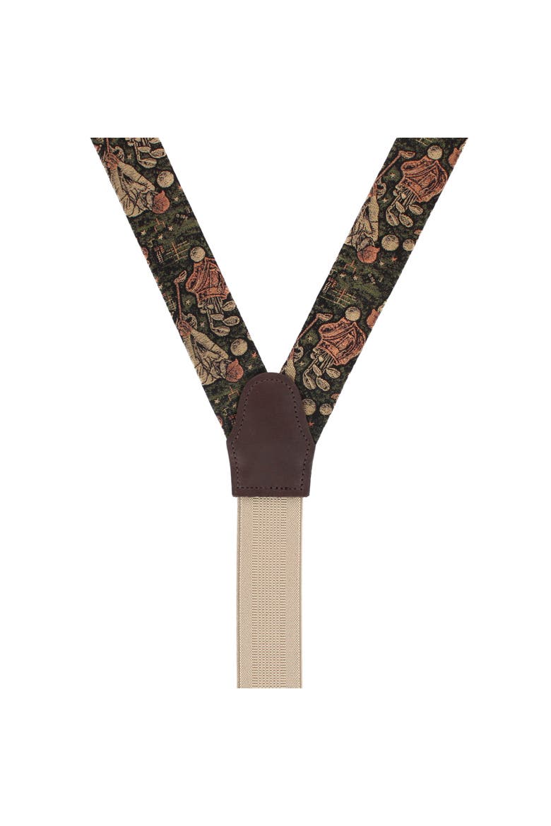It's a Birdie Golf Silk Novelty Button End Suspenders, Alternate, color, Green