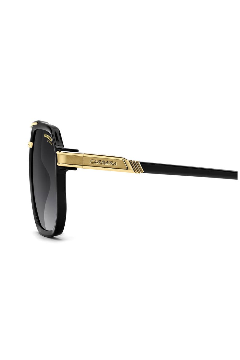 60mm Rectangular Flat Top Sunglasses, Alternate, color, BLACK GOLD/ DARK GREY SF